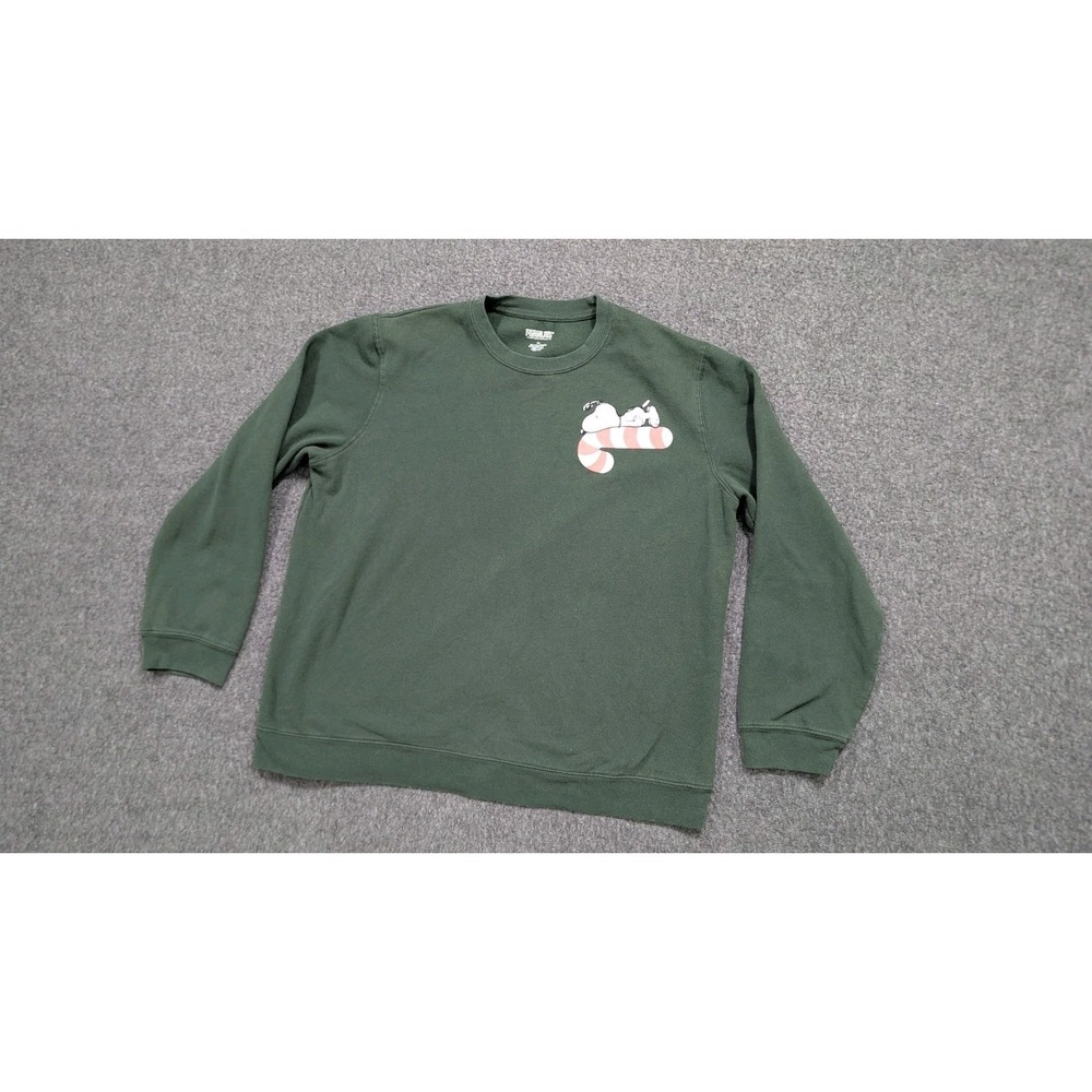 Peanuts Sweatshirt Men's Extra Large Green Snoopy Christmas Gift Ugly Sweater